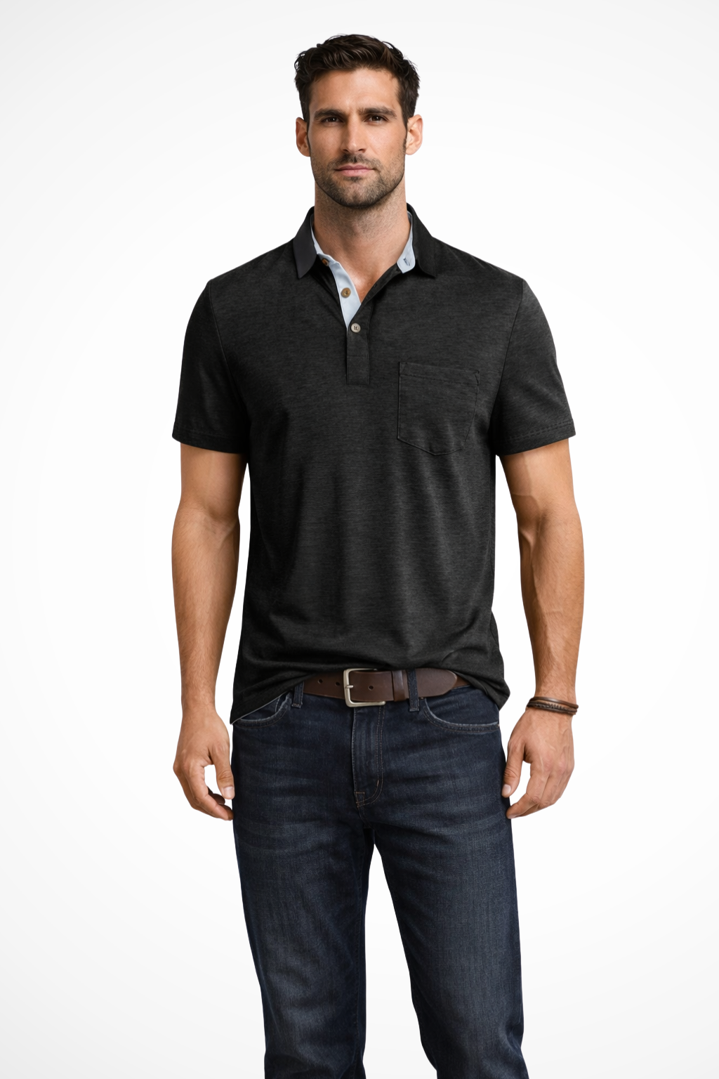 Joey | Men's Polo Shirt – Relaxed Fit With Contrast Collar Detail