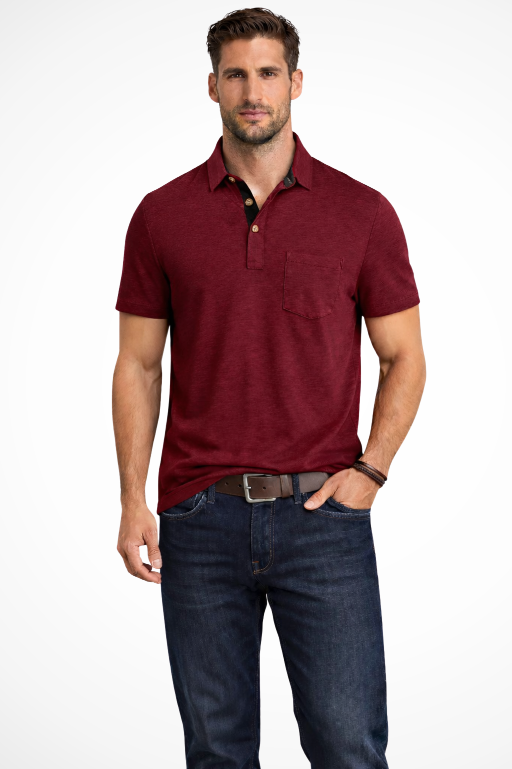 Joey | Men's Polo Shirt – Relaxed Fit With Contrast Collar Detail