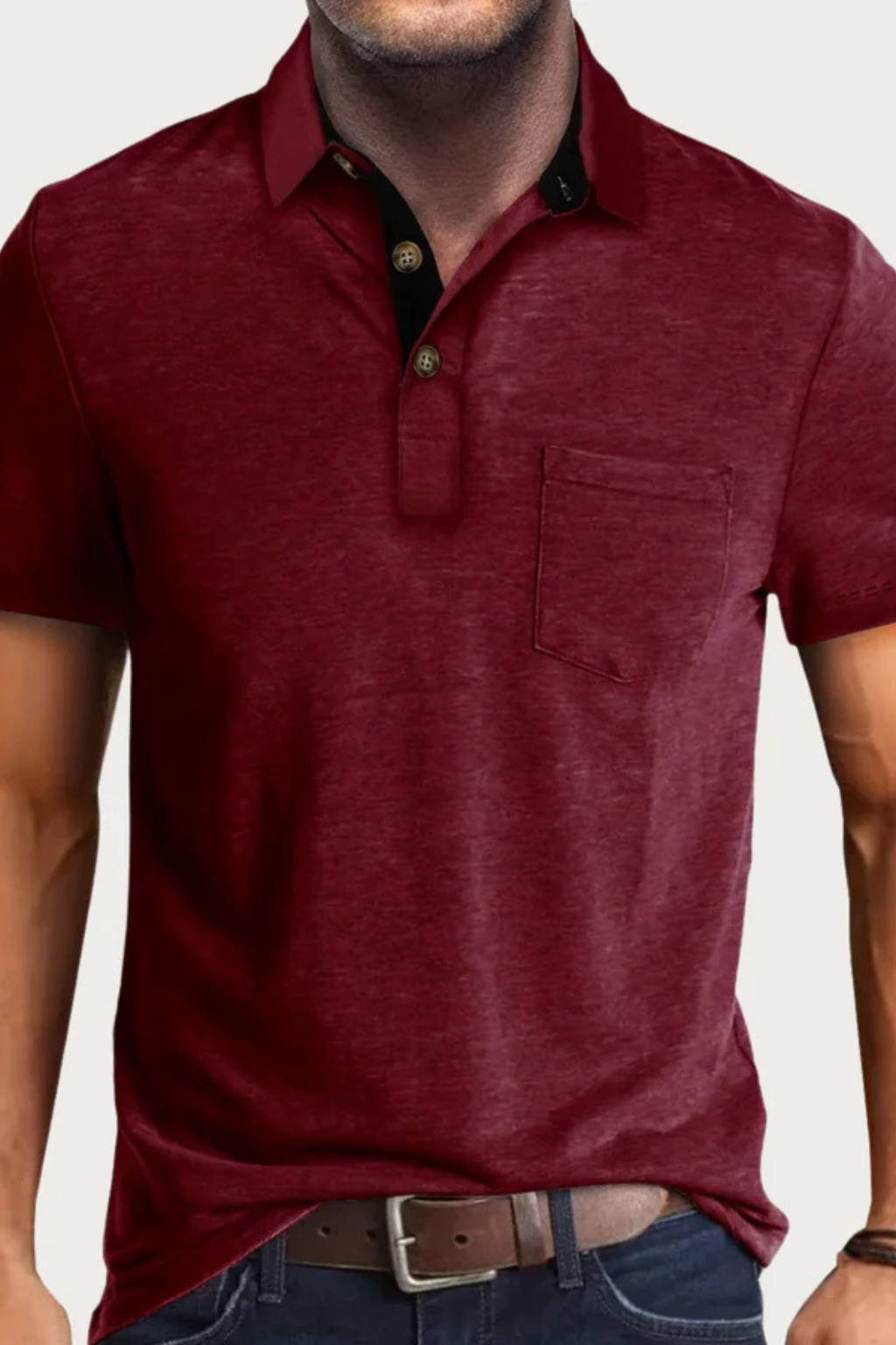 Joey | Men's Polo Shirt – Relaxed Fit With Contrast Collar Detail