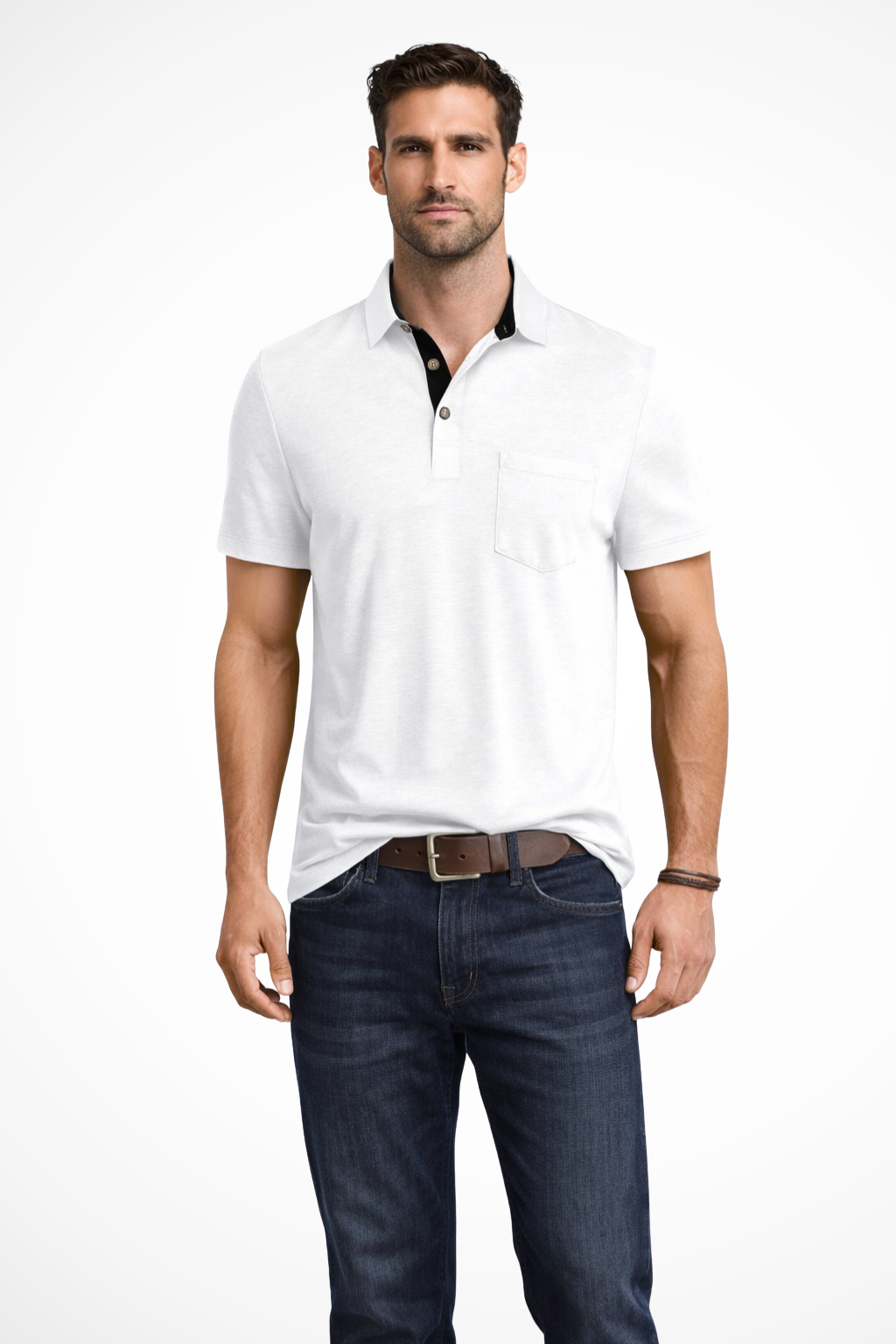 Joey | Men's Polo Shirt – Relaxed Fit With Contrast Collar Detail
