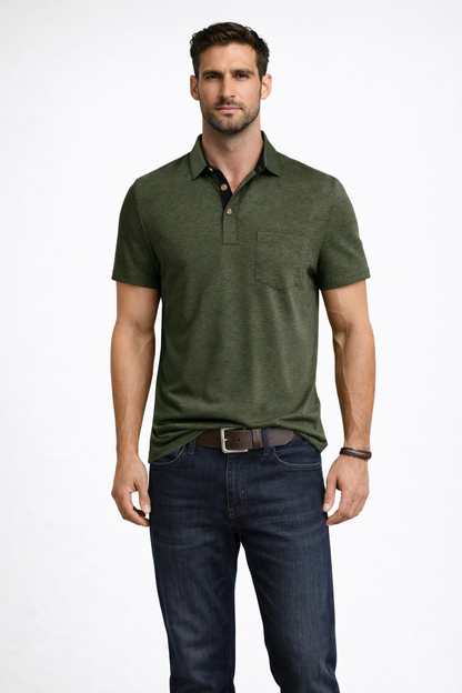 Joey | Men's Polo Shirt – Relaxed Fit With Contrast Collar Detail 8