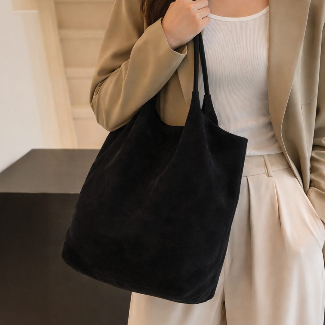 Judy | Suede Tote Bag – Spacious Slouchy Design with Dual Top Handles