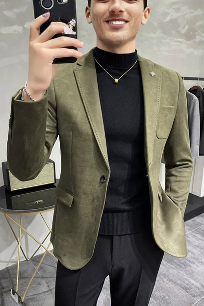 Julian | Men's Blazer Jacket – Textured Mustard Yellow, Slim Fit 2