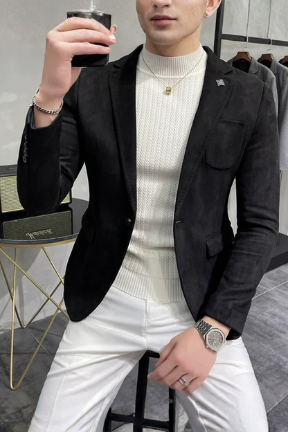 Julian | Men's Blazer Jacket – Textured Mustard Yellow, Slim Fit 4