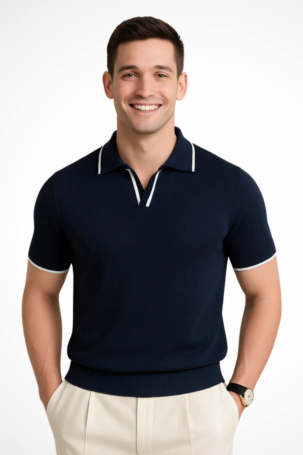 Justin | Men's Polo Shirt – Slim Fit With Contrast Trim 0