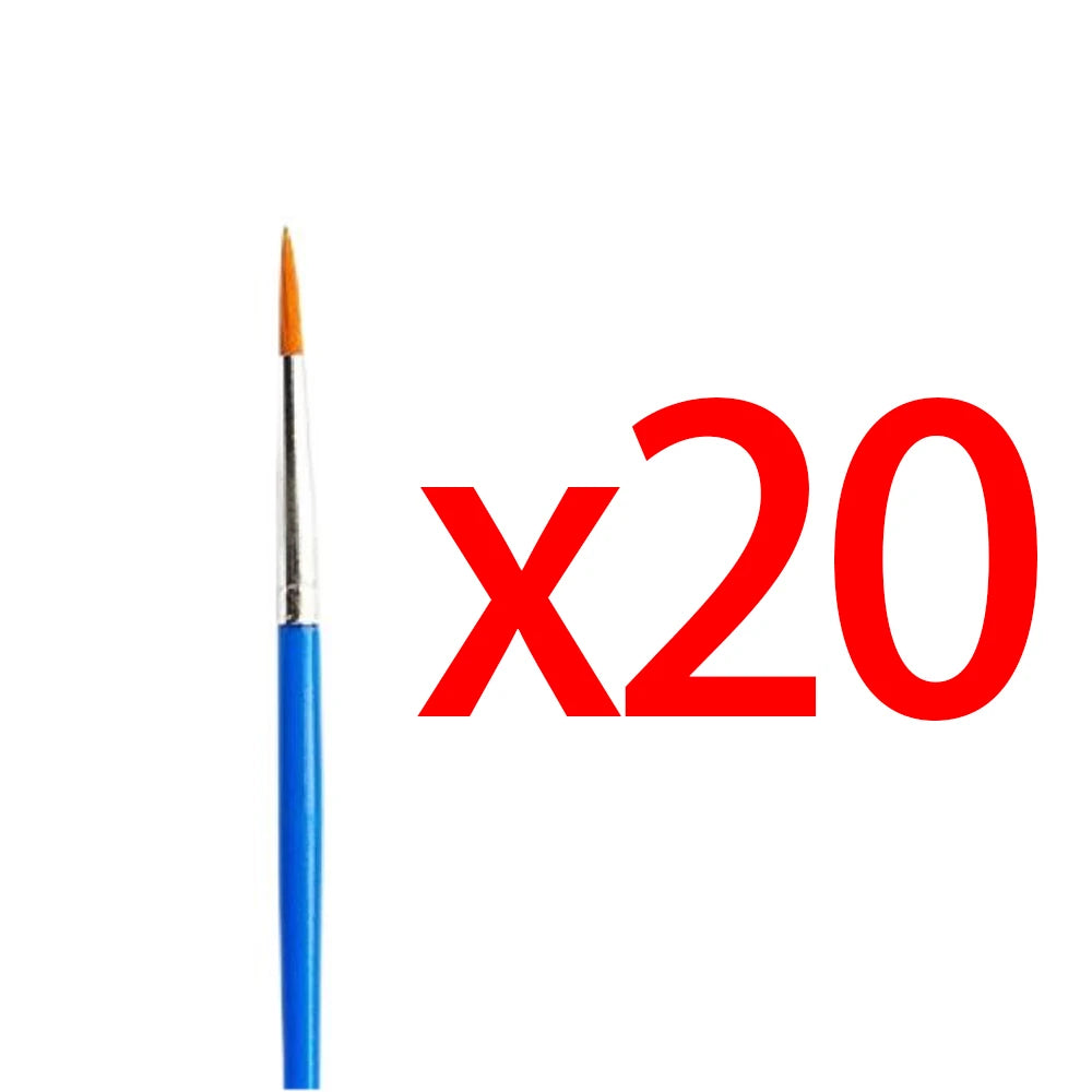 Kids Paint Brush Set Synthetic Bristles | Flat, Round & Pointed Tips | Comfortable Grip for Acrylic, Watercolour & Oil