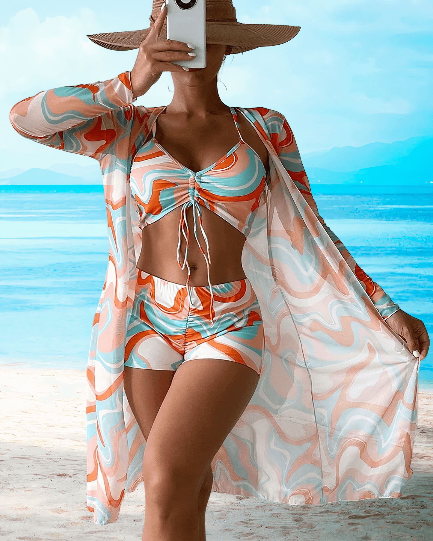 KimonoChic | Cotton Kimono Set – Versatile Beach & Casual Wear 0