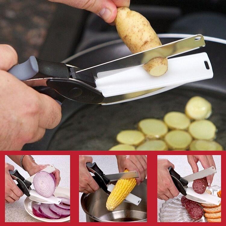 Kitchen Scissors & Cutting Board Set, Stainless Steel Blade | 12.7 cm Blade, ABS Handle | Cuts Meat, Veg & Cheese