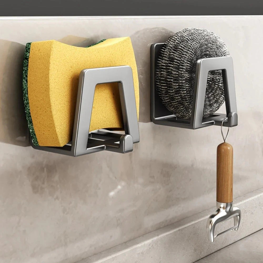 Kitchen Sink Organizer | Adhesive Sponge Holder With A Hook