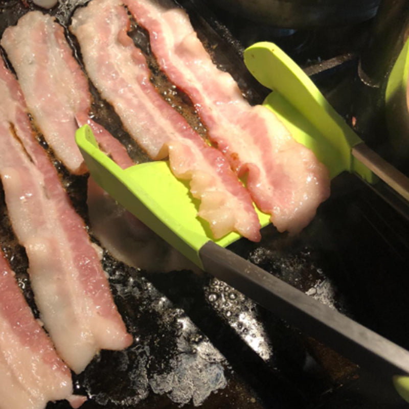 Kitchen Tongs and Spatula Stainless Steel | 2-in-1 Grip, Flip and Scoop Design | Non-Stick Safe and Heat Resistant