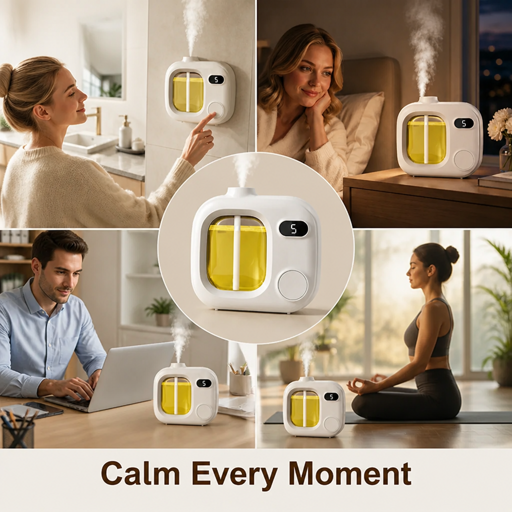 LED Aroma Diffuser with Touch Control | Five Mist Modes, Wall or Desktop Placement | Covers Rooms Up to 80 Square Metres