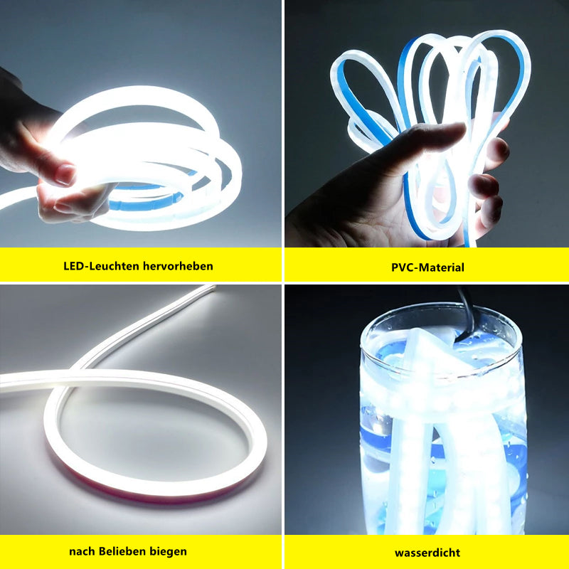 LED Car Hood Light Strip | Flexible Silicone Design with Side LEDs | Waterproof, Short-Circuit Protected, Universal 12V Fit