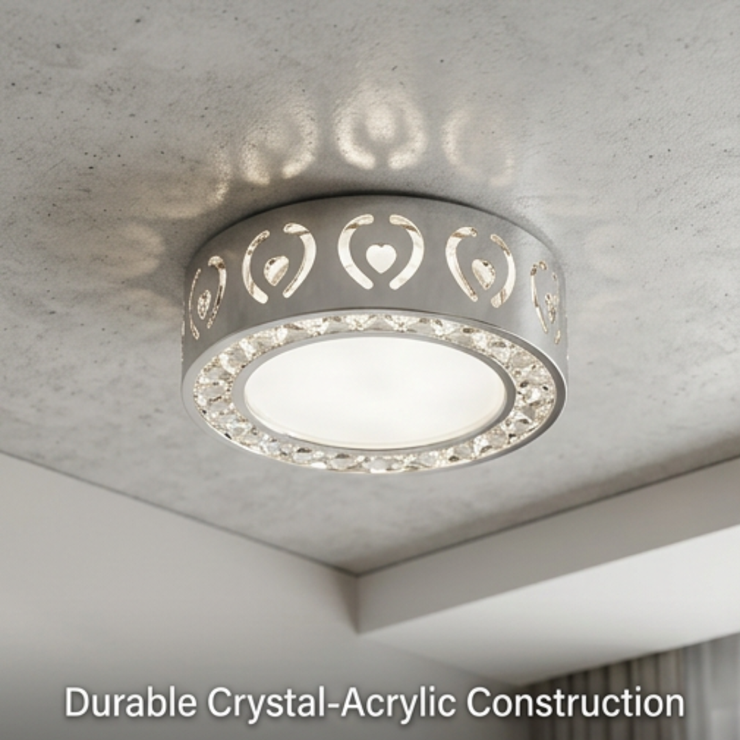 LED Ceiling Light | SkyGlow Crystal-Acrylic Flush Mount Fixture