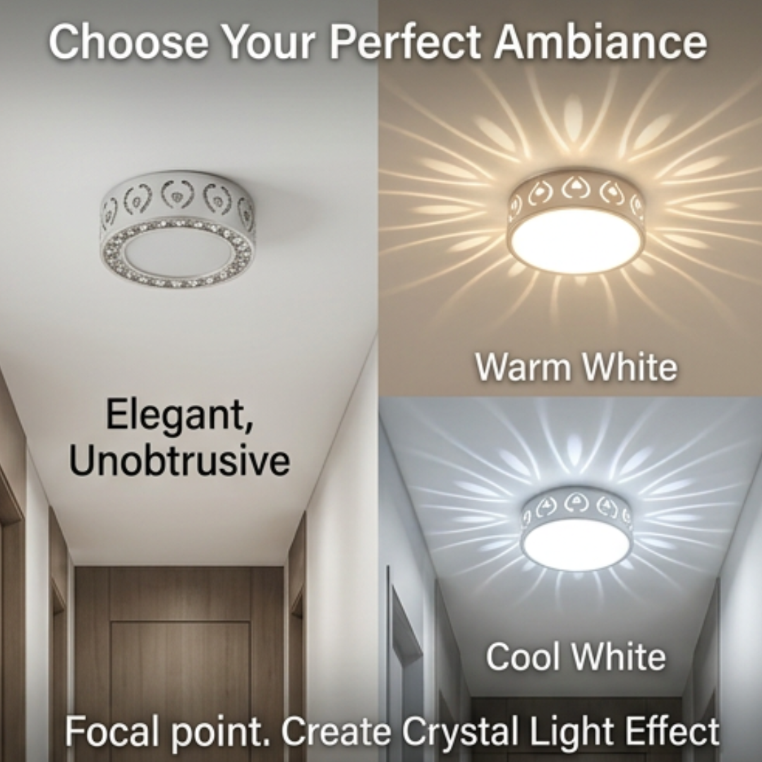 LED Ceiling Light | SkyGlow Crystal-Acrylic Flush Mount Fixture