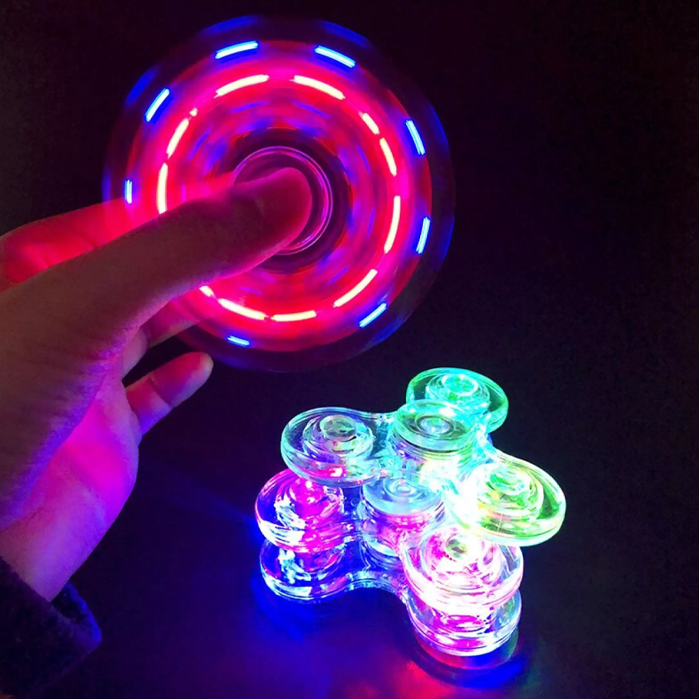 LED Fidget Spinner with Light-Up Design | Colour-Changing LEDs, Smooth 360-Degree Spin | Portable Stress Relief Toy