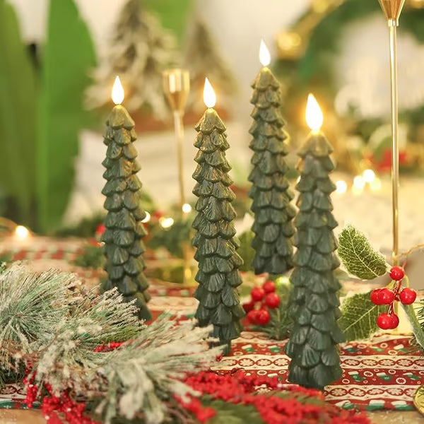 LED Flameless Candles Christmas Set | Remote Control, 5 Brightness Levels | Flickering 3D Flame, Safe for Kids & Pets