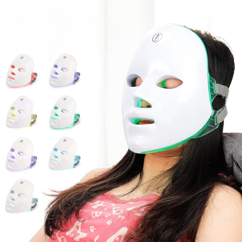LED Light Therapy Face Mask 7-in-1 | 90 No-Heat LED Panels, Rechargeable | Reduces Wrinkles & Supports Clearer Skin