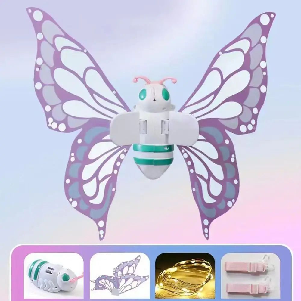 LED Light Up Fairy Wings Costume Accessory | Moving Wing Mechanism with Glow Effect | ABS Build for Dress-Up Play