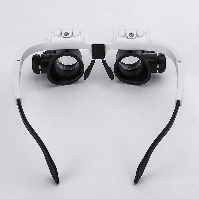 LED Magnifying Glasses Head-Mounted | Adjustable 8x 15x 23x Lenses with Built-In LED Light | Hands-Free Precision Tool