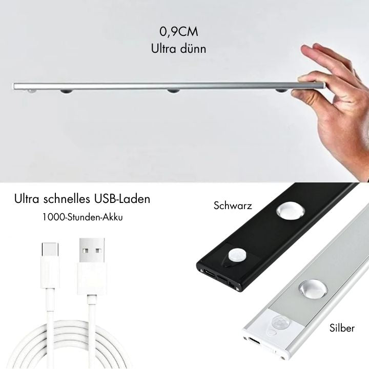 LED Motion Sensor Light | Magnetic Back, 3 Colour Temperatures, Adjustable Brightness | USB Rechargeable, Up to 60 Days