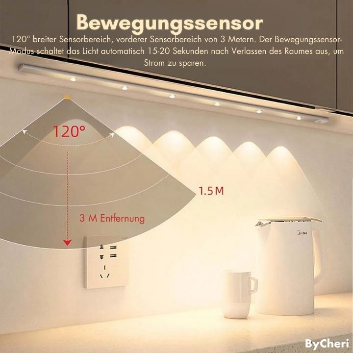 LED Motion Sensor Light | Magnetic Back, 3 Colour Temperatures, Adjustable Brightness | USB Rechargeable, Up to 60 Days