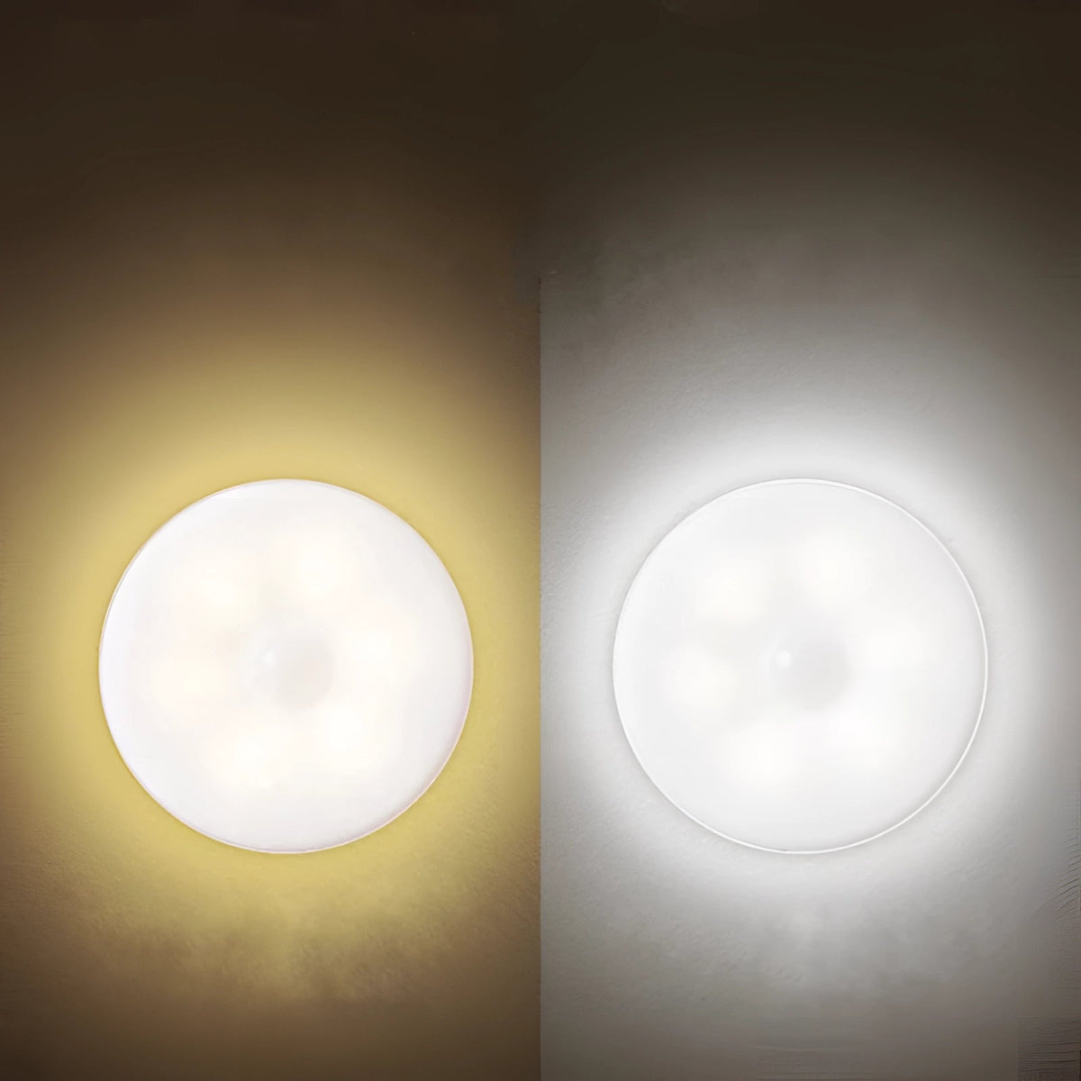 LED Motion Sensor | Round Puck Light, Warm Even Glow