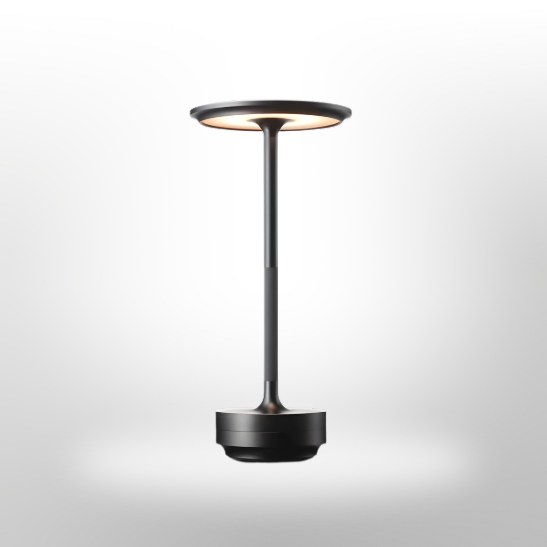 LED Table Lamp | Downlit Disc Head, Stepped Round Base