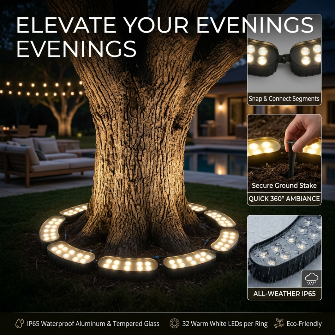LED Tree Ring Light | TreeShine 360° Outdoor Garden Uplight