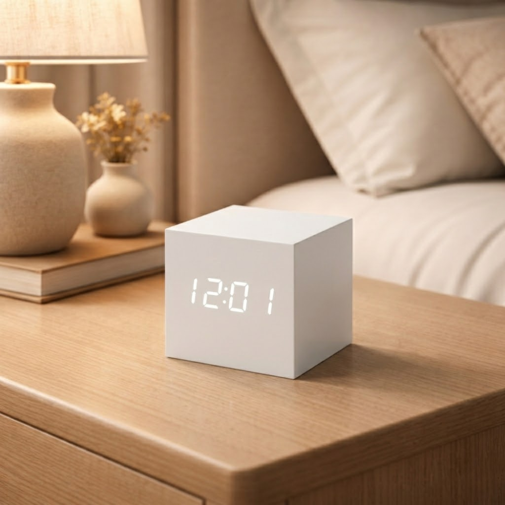Digital Cube Alarm Clock | Matte Finish LED Display