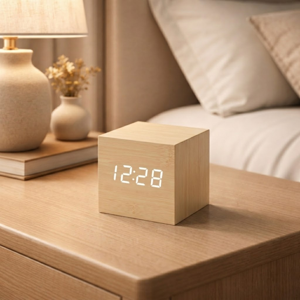 Digital Cube Alarm Clock | Matte Finish LED Display