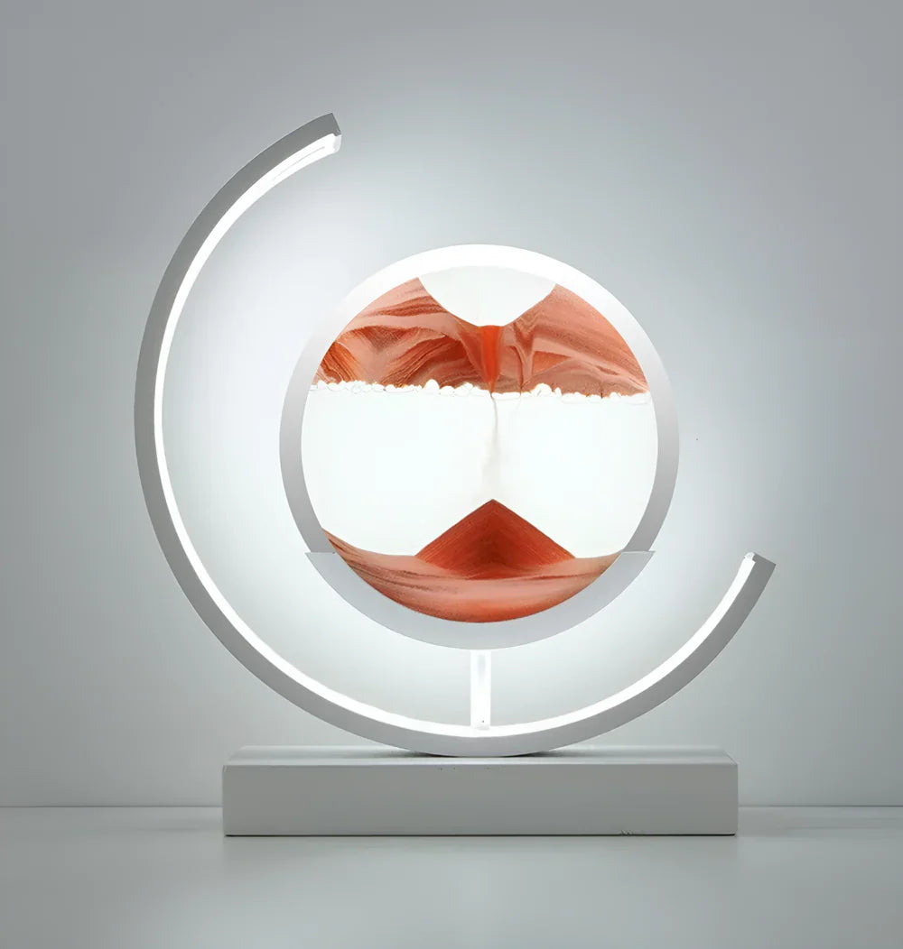 LED sand art table lamp with circular frame 10