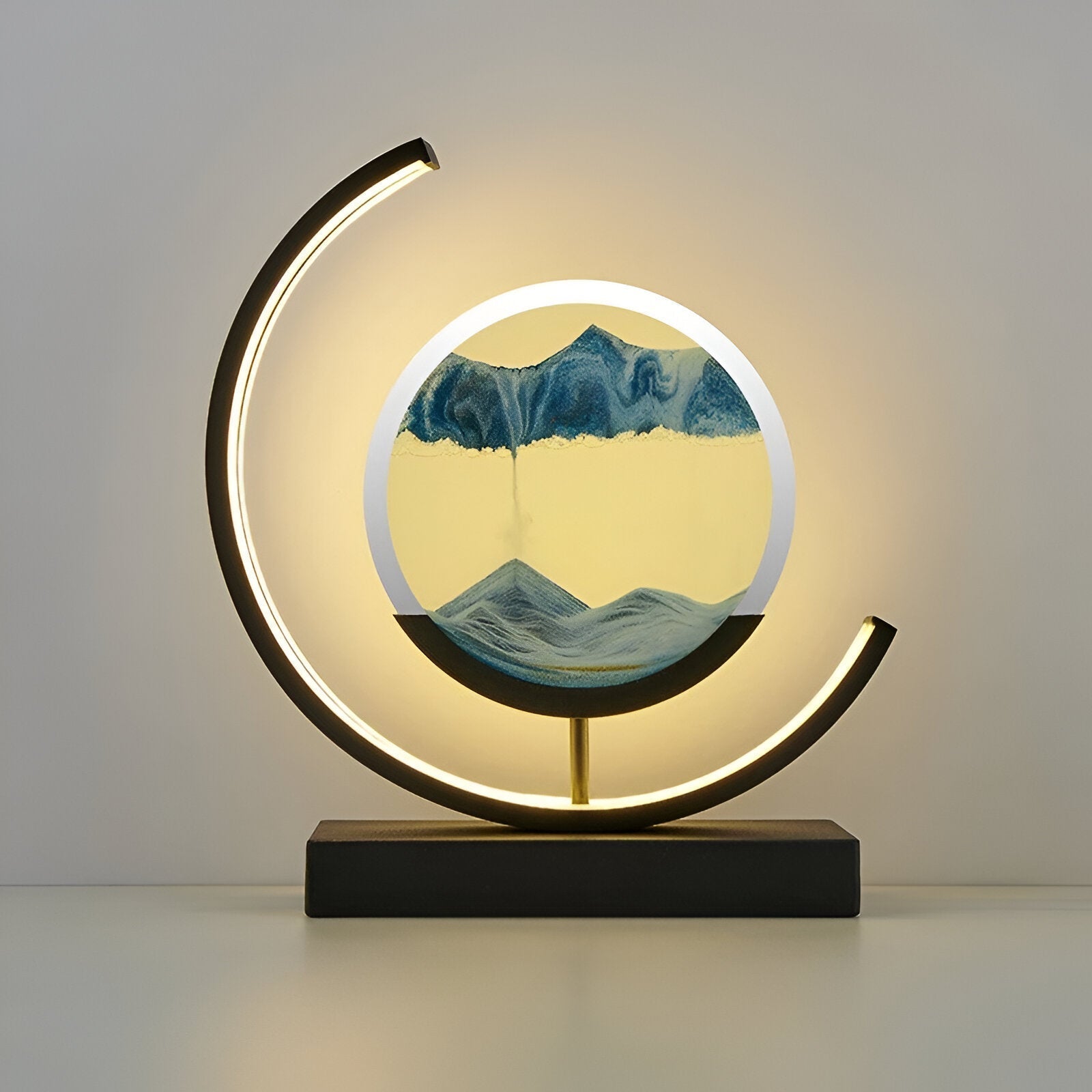 LED sand art table lamp with circular frame 6