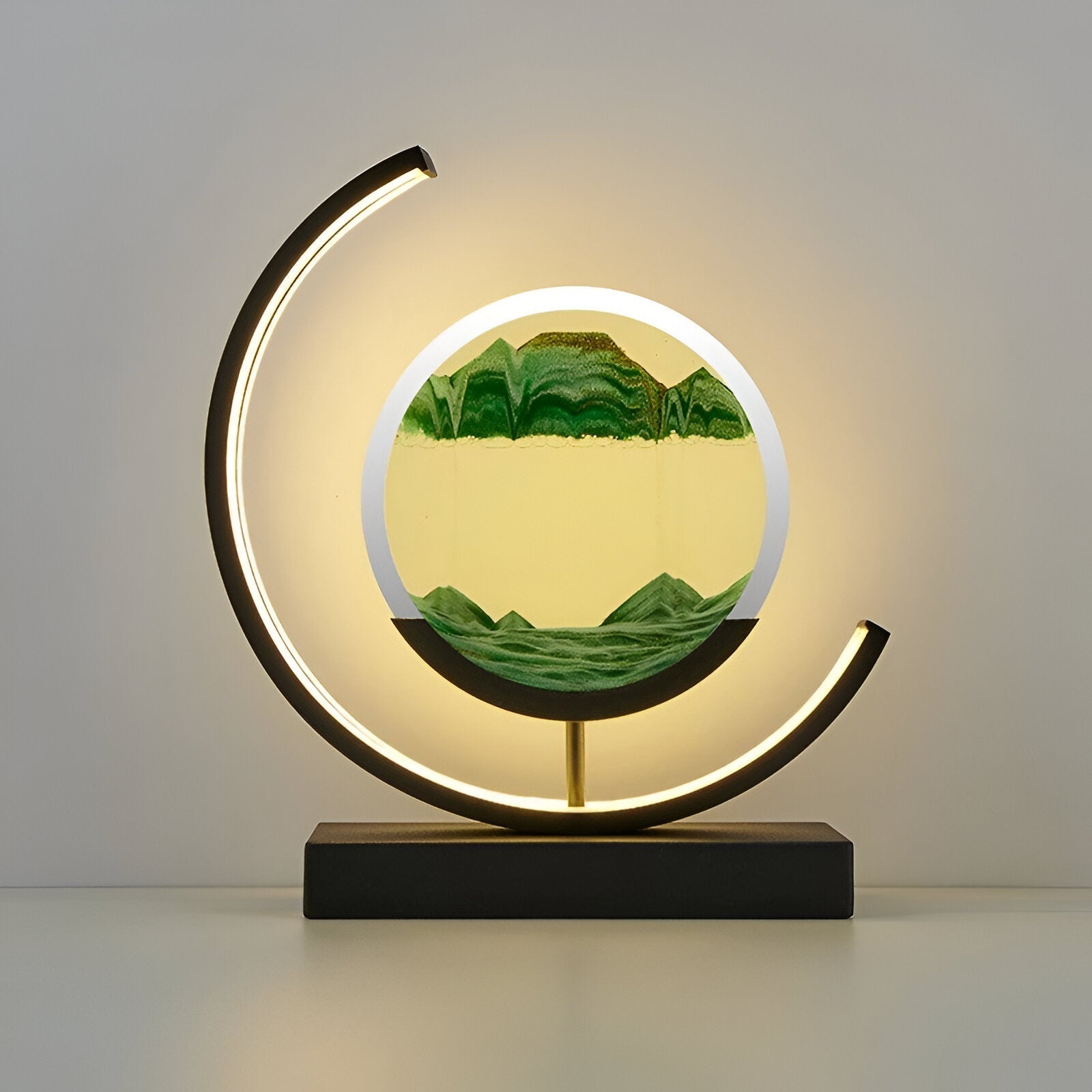 LED sand art table lamp with circular frame 7