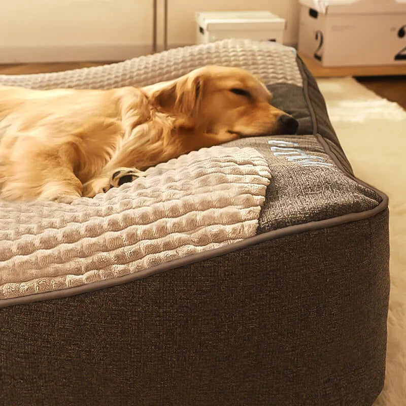 Dog Mattress Bed | Raised Back Bolster, Removable Cover
