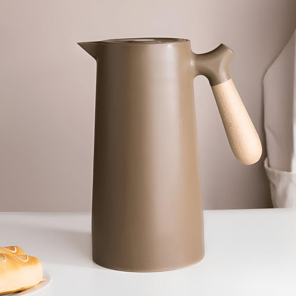 Large Tea Pot - Insulated Carafe with Wooden Handle 10