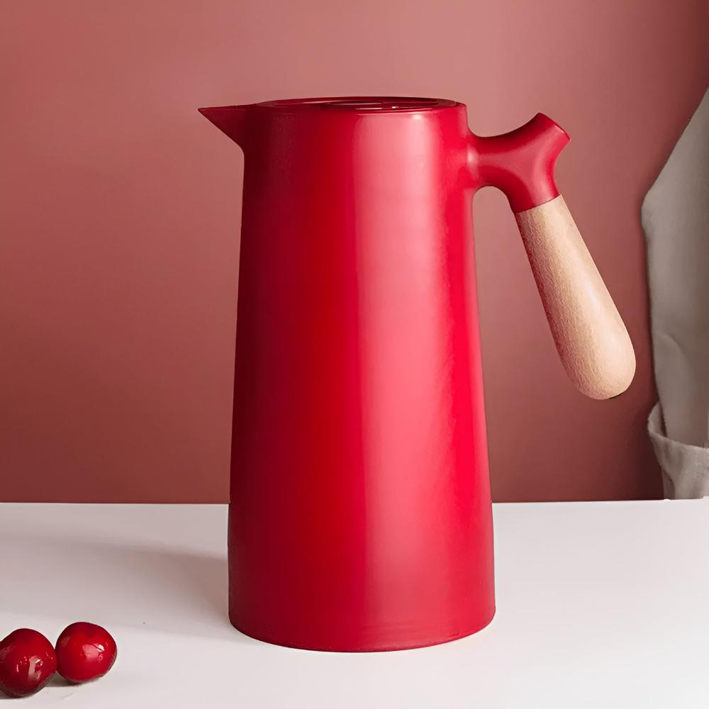 Large Tea Pot - Insulated Carafe with Wooden Handle 12