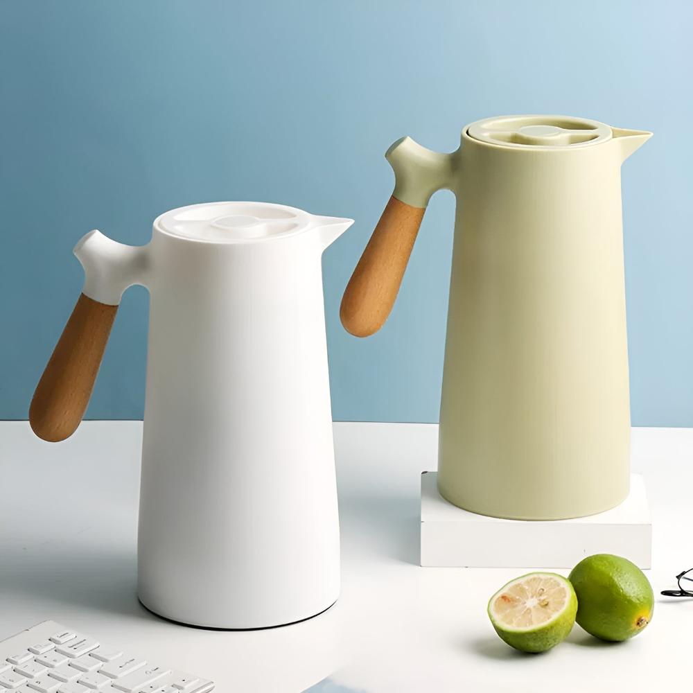 Large Tea Pot - Insulated Carafe with Wooden Handle 7
