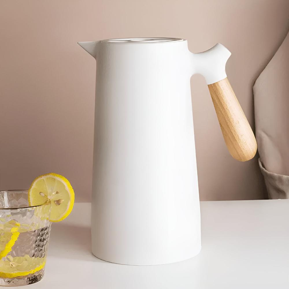 Large Tea Pot - Insulated Carafe with Wooden Handle 9