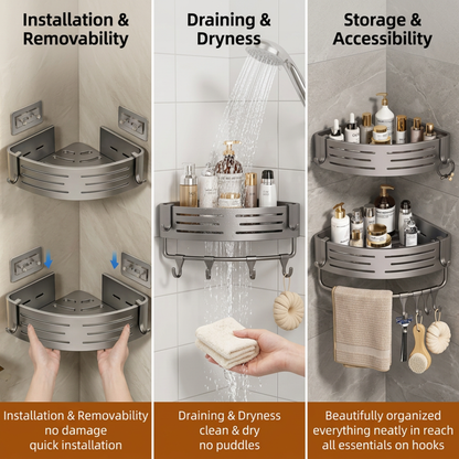 Last Day 50% OFF | BathRack™ Shower Shelf 2-Piece Set 5