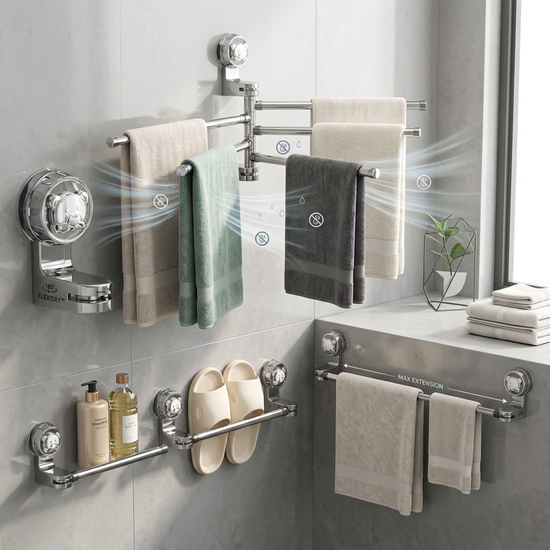 Last Day 50% OFF | FlexiDry™ Bathroom Towel Holder 3
