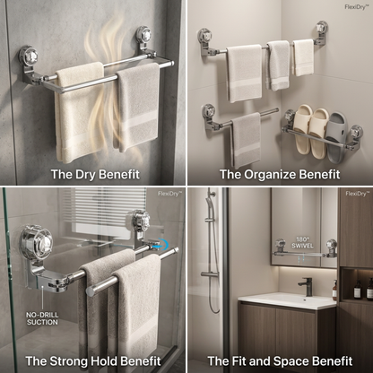 Last Day 50% OFF | FlexiDry™ Bathroom Towel Holder 4