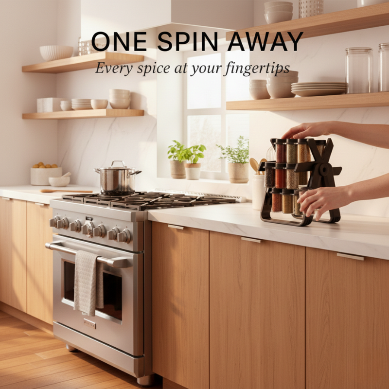 Last Day 50% OFF | SpiceGo™ Rotating Spice Rack with 18 Glass Jars 3
