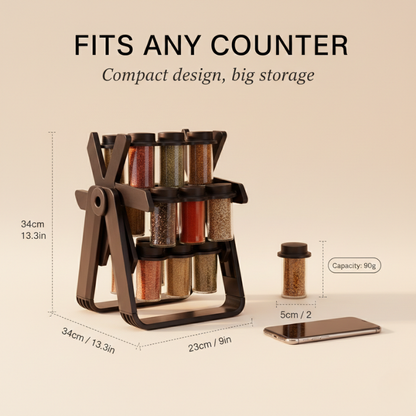 Last Day 50% OFF | SpiceGo™ Rotating Spice Rack with 18 Glass Jars 4