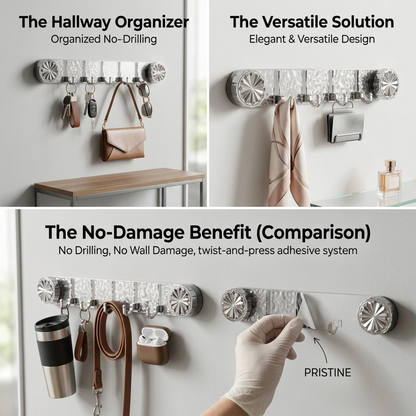 Last Day 50% OFF | WallEase™ Foldable Self-Adhesive Wall Hook Rack 2