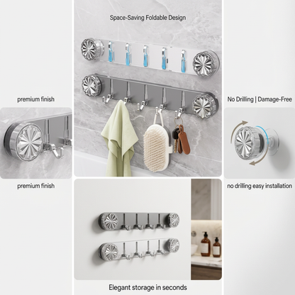 Last Day 50% OFF | WallEase™ Foldable Self-Adhesive Wall Hook Rack 6