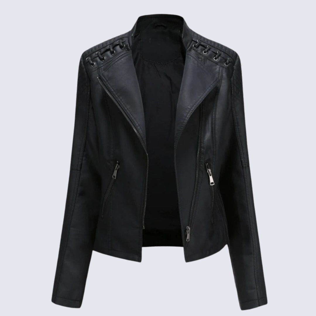 Lena | Women's Faux Leather Jacket – Classic Cut for Fall/Winter 0