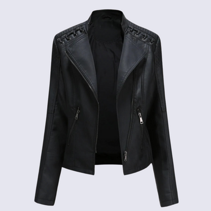 Lena | Women's Faux Leather Jacket – Classic Cut for Fall/Winter 0