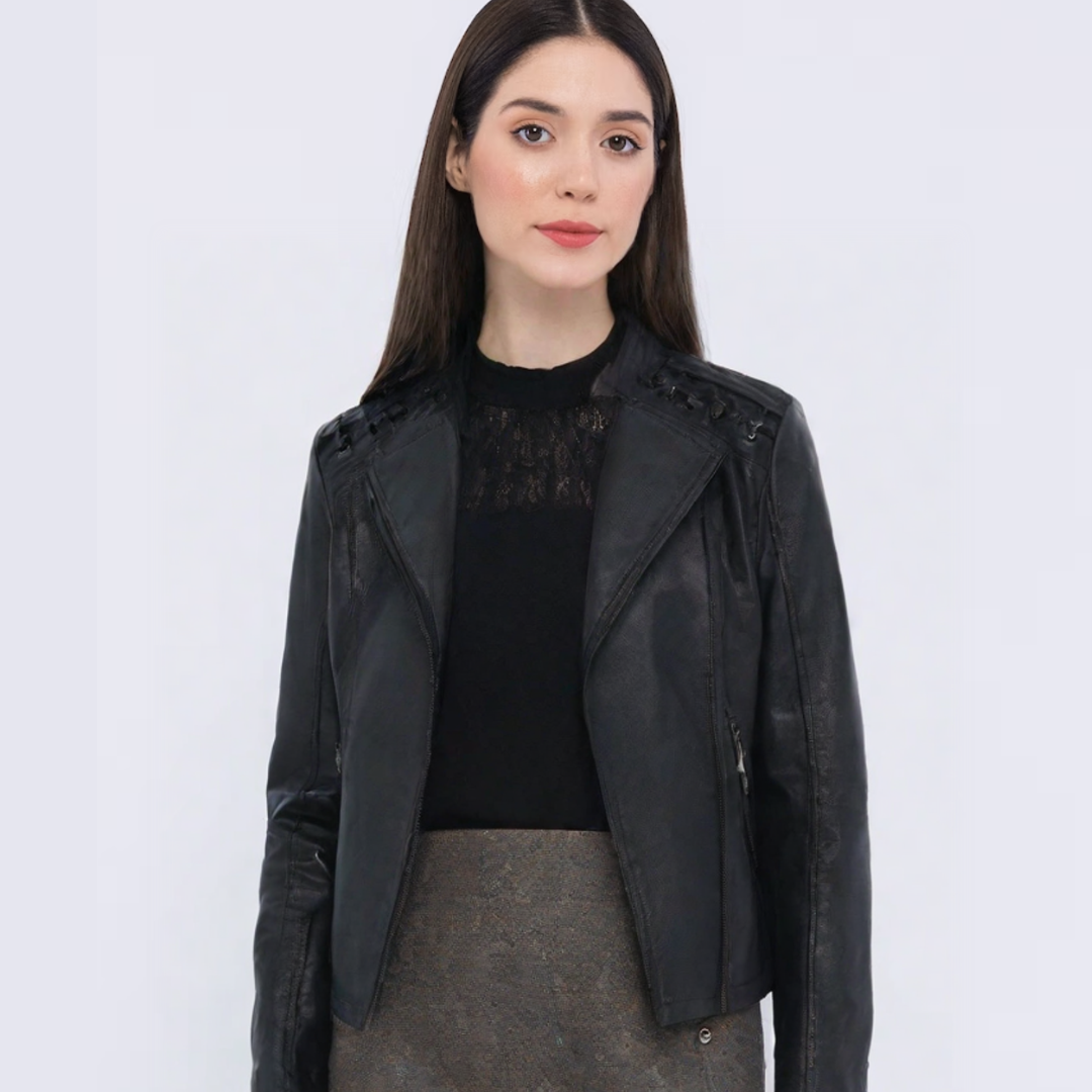 Lena | Women's Faux Leather Jacket – Classic Cut for Fall/Winter 1