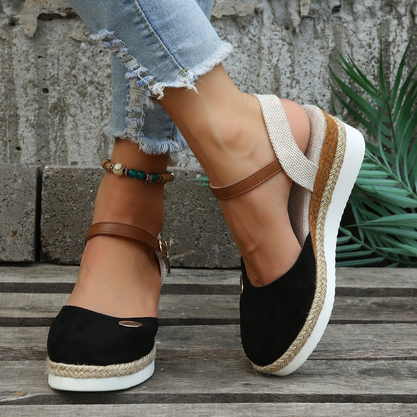 Lily | Closed-Toe Platform Espadrilles Women with Adjustable Ankle Strap - Casual Spring Style
