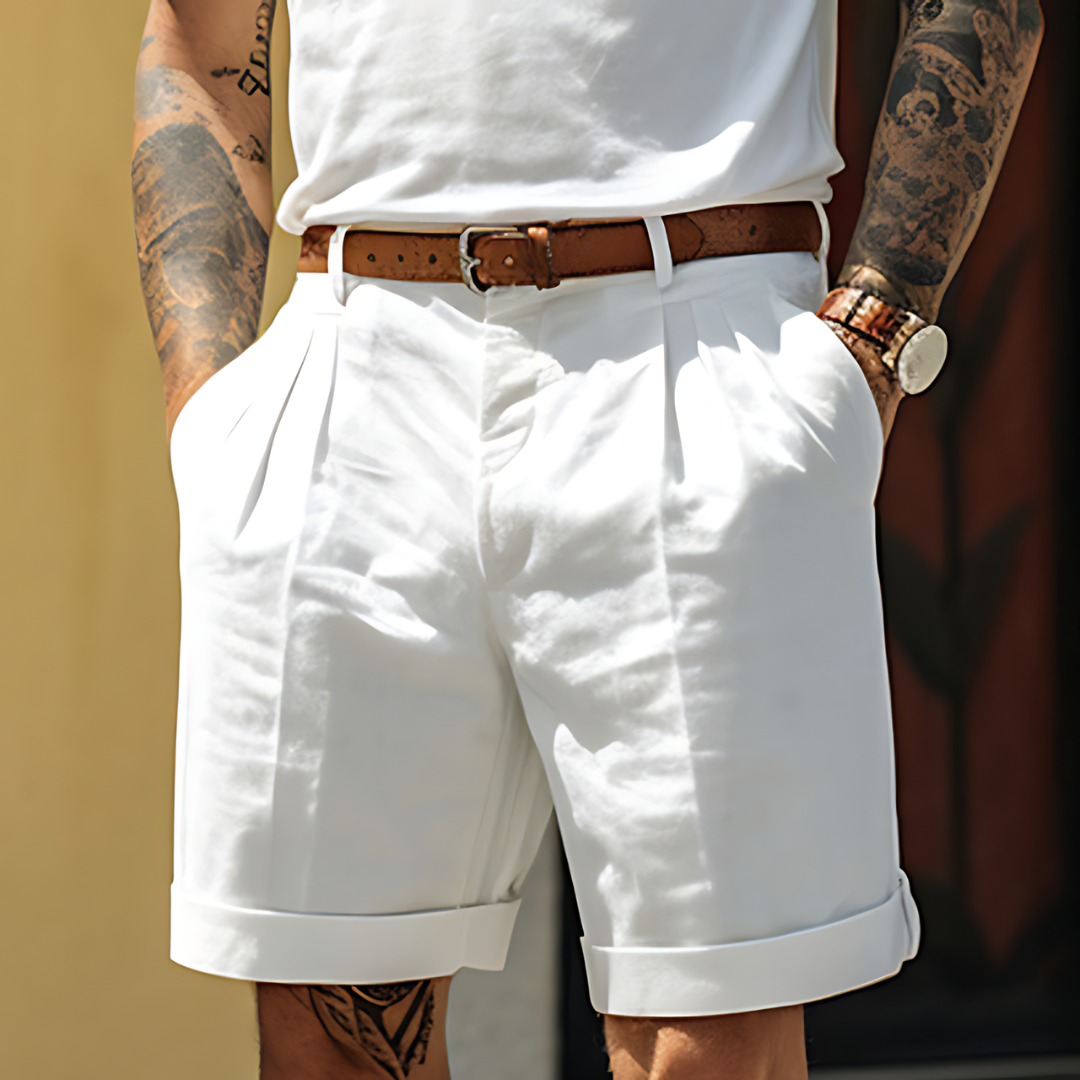 LinenBlend | Men's Shorts - Tailored Chino Design in Breathable Fabric 0